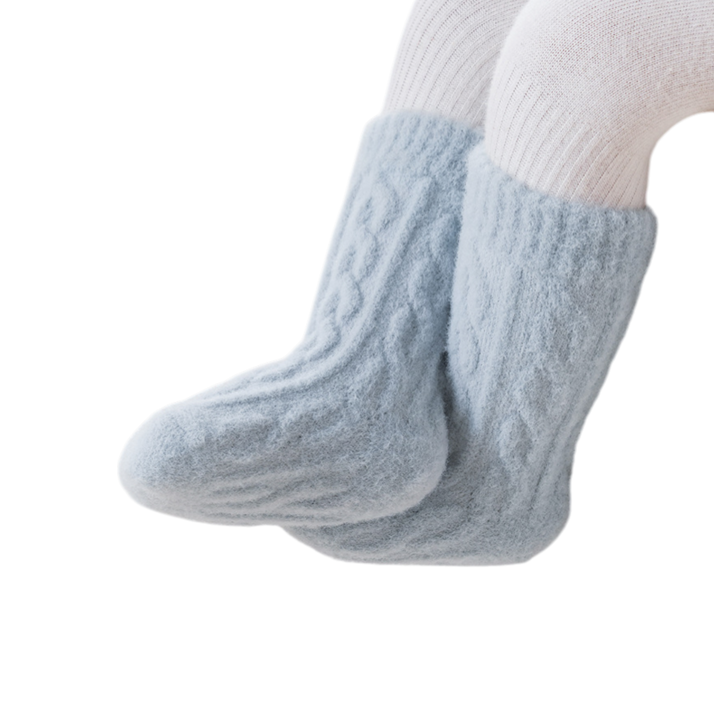 Blue Twisted Winter Baby Socks