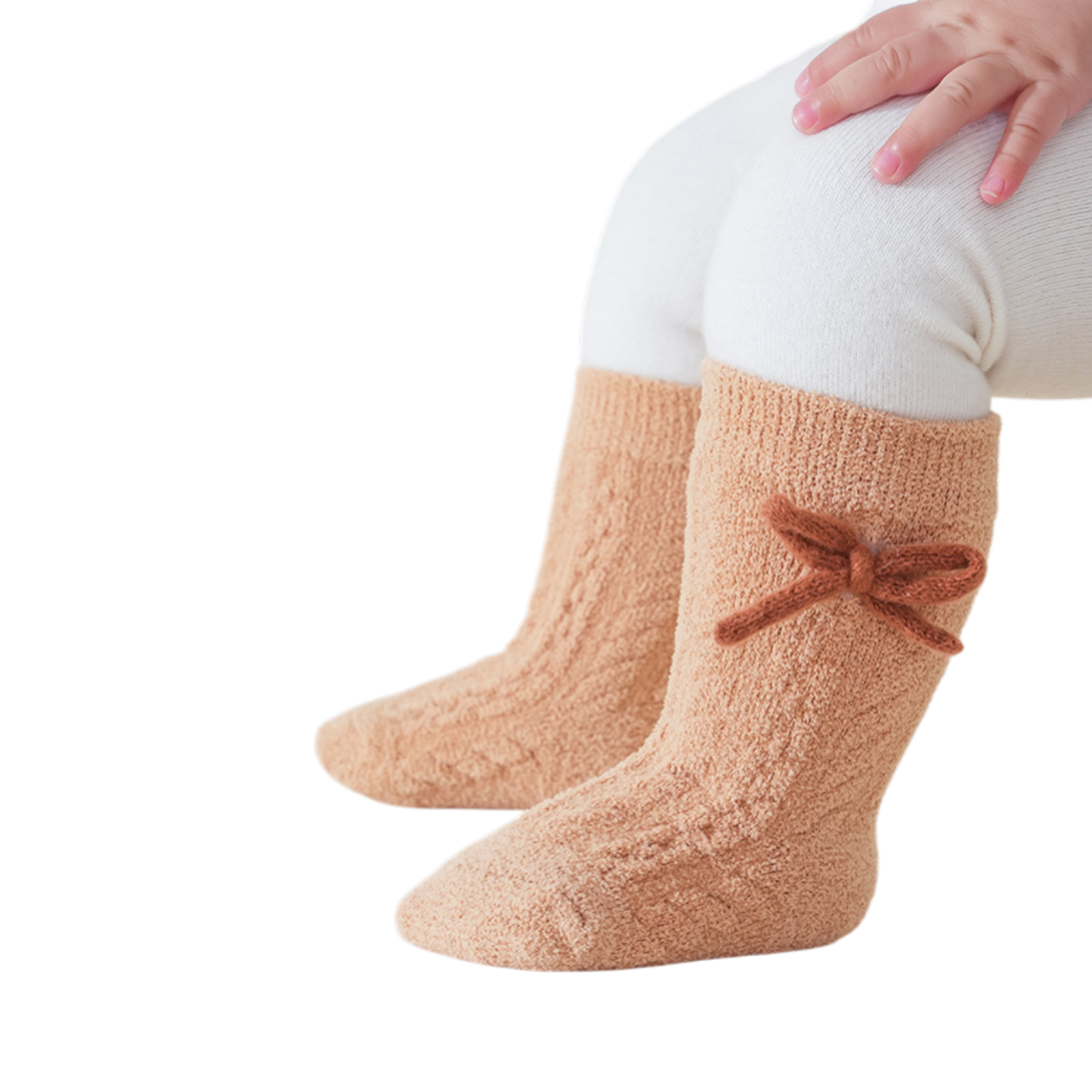 Khaki Bow Winter Baby Socks
