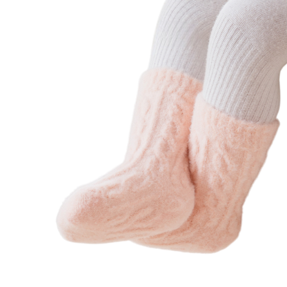 Pink Twisted Winter Baby Socks