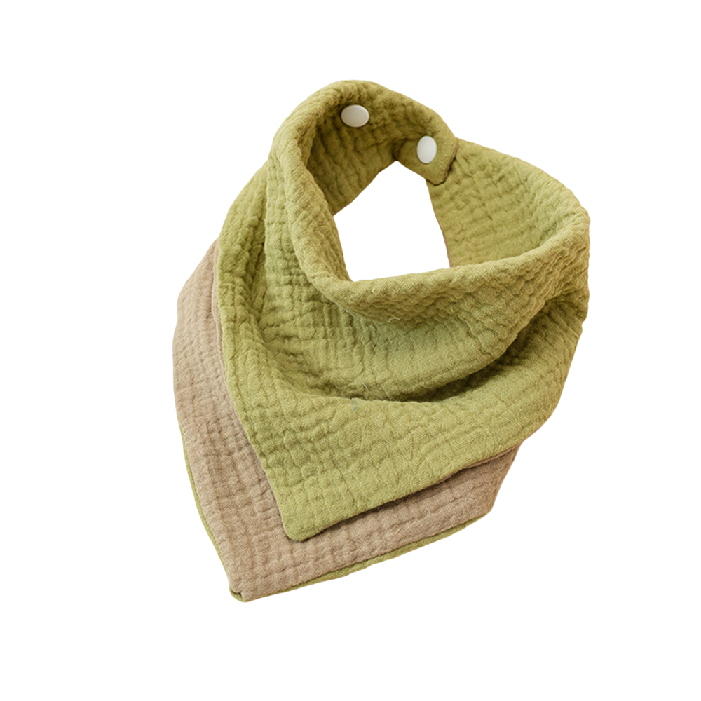 Olive & Dark Khaki Reversible Baby Bib