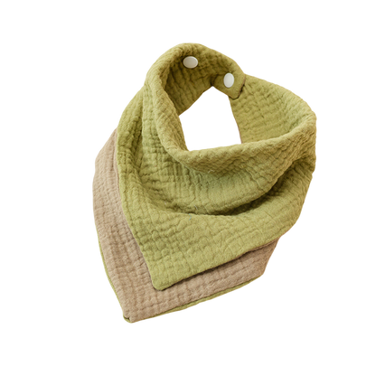 Olive & Dark Khaki Reversible Baby Bib