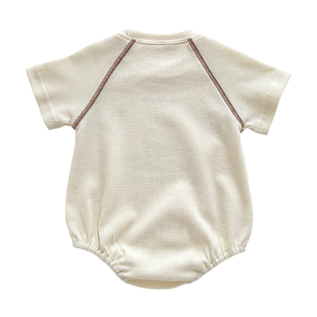 Beige Bear Baby Bodysuit on a white background, view 6