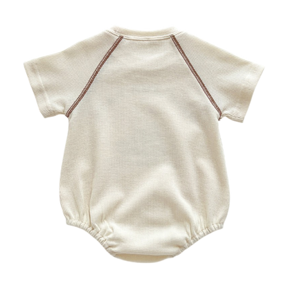 Beige Bear Baby Bodysuit on a white background, view 6