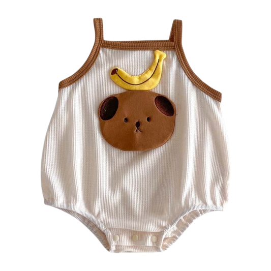 Bear & Banana Sleeveless Baby Bodysuit