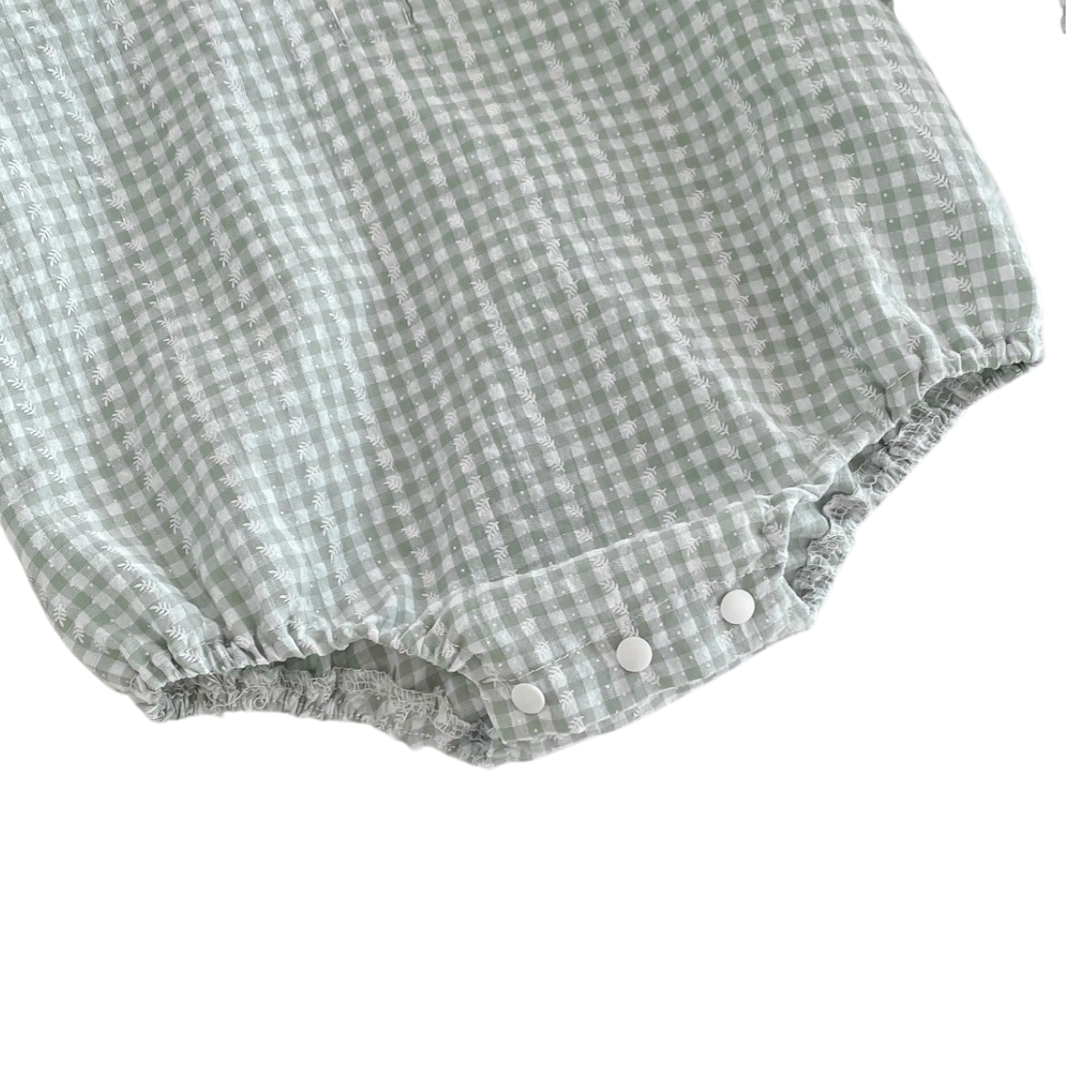 Peter Pan Collar Plaid Baby Bodysuit on a white background, view 4