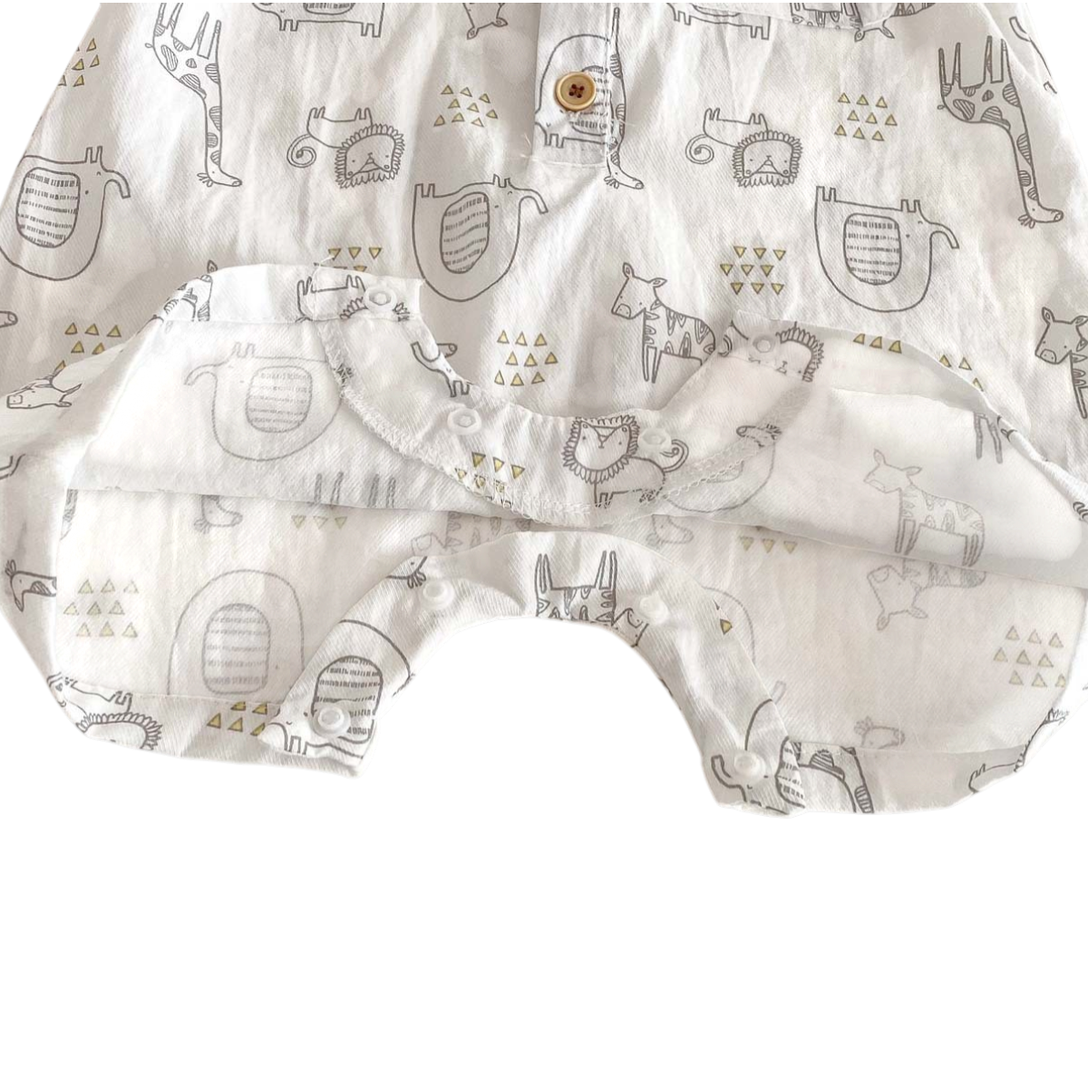 Cute Animal Short Sleeve Baby Romper on a white background, view 4