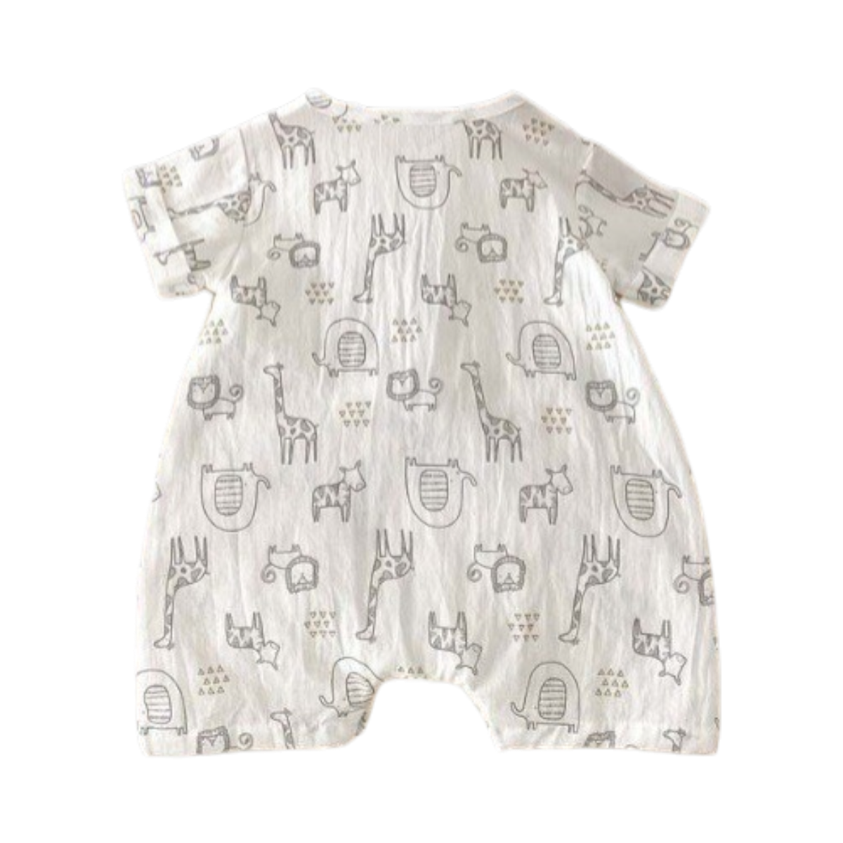 Cute Animal Short Sleeve Baby Romper on a white background, view 5
