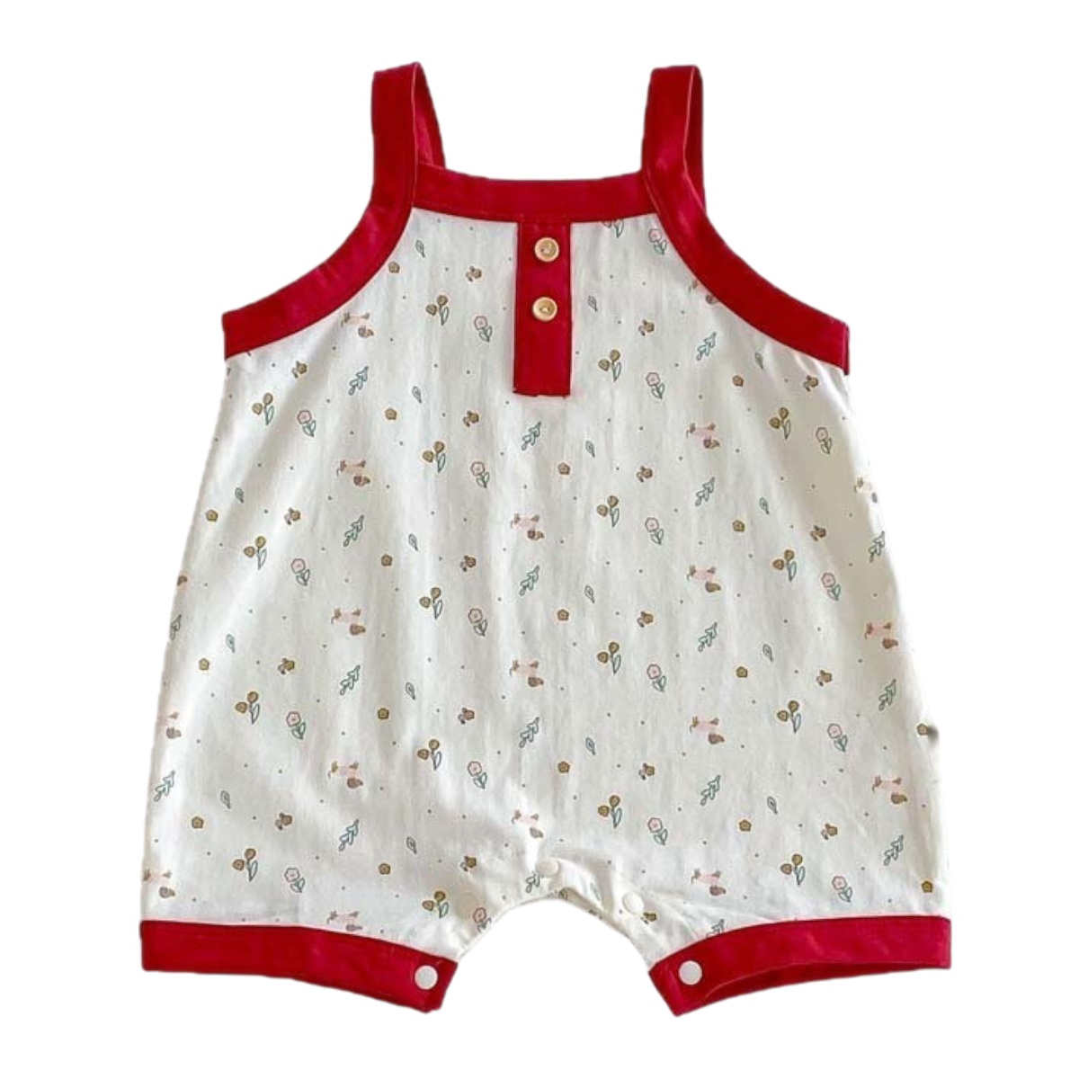 Contrast Floral Baby Romper on a white background