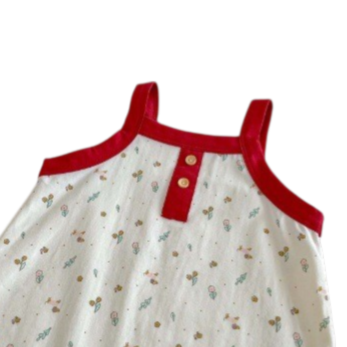 Contrast Floral Baby Romper on a white background, view 2