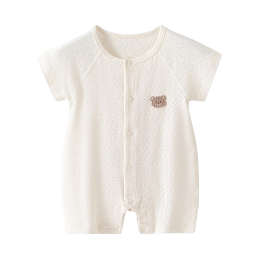 White Little Bear Baby Romper