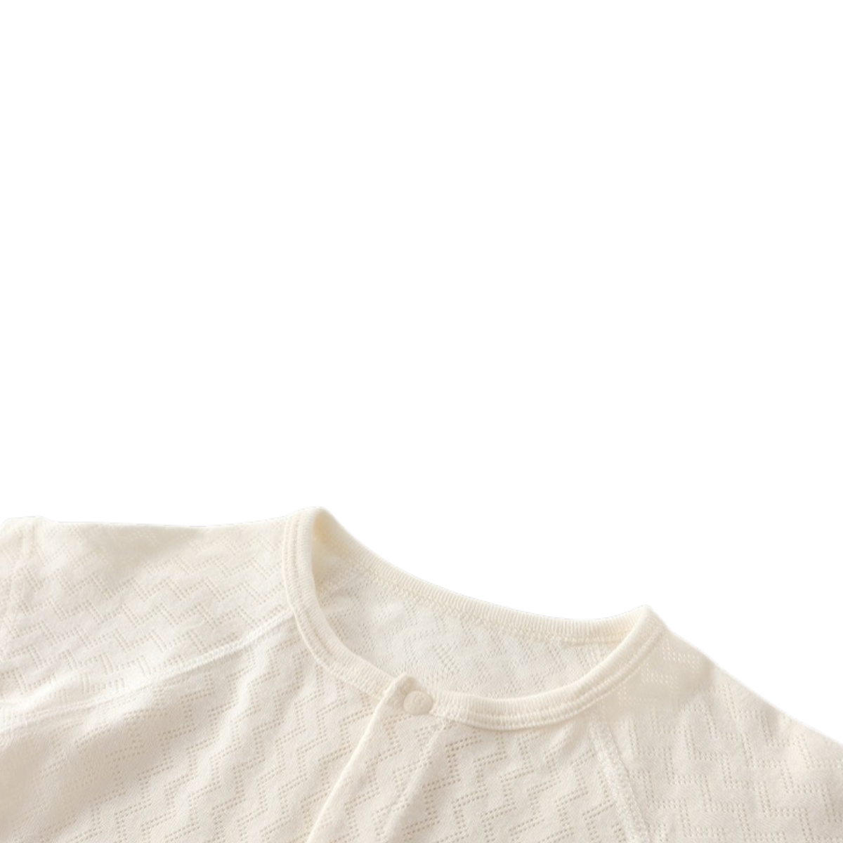 White Little Bear Baby Romper on a white background, view 2