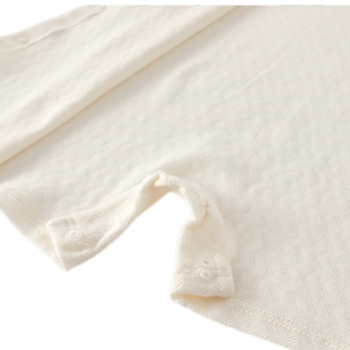 White Little Bear Baby Romper on a white background, view 4