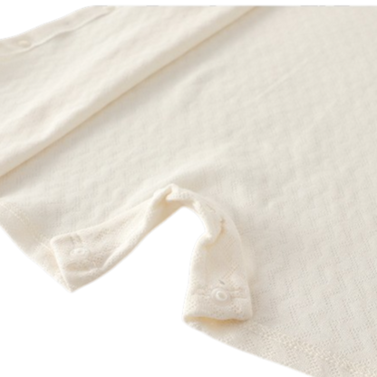 White Little Bear Baby Romper on a white background, view 4