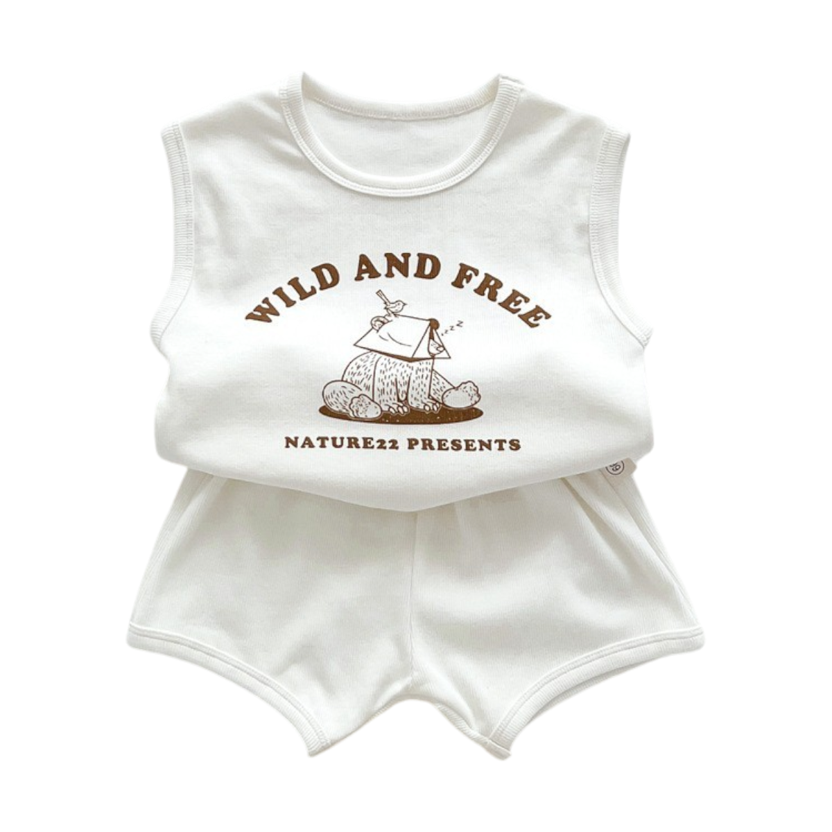Baby Tank Top and Shorts Set on a white background