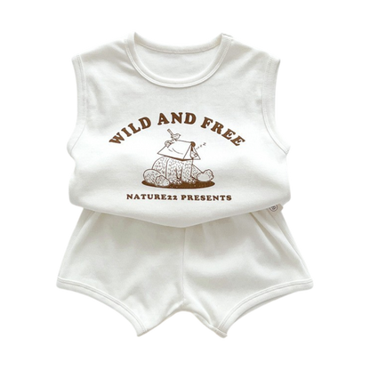 Baby Tank Top and Shorts Set on a white background
