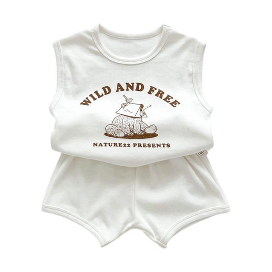 Baby Tank Top and Shorts Set on a white background