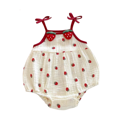 Strawberry Sleeveless Baby Bodysuit