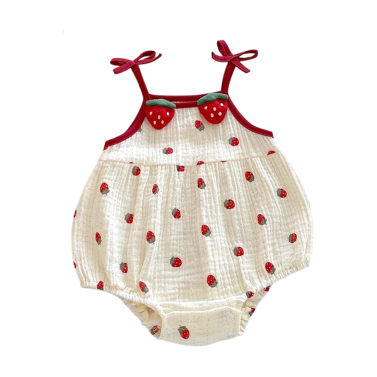 Strawberry Sleeveless Baby Bodysuit
