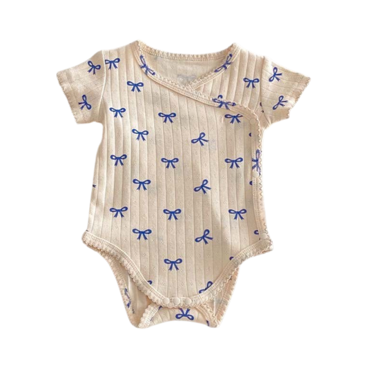 Blue Bow Baby Bodysuit