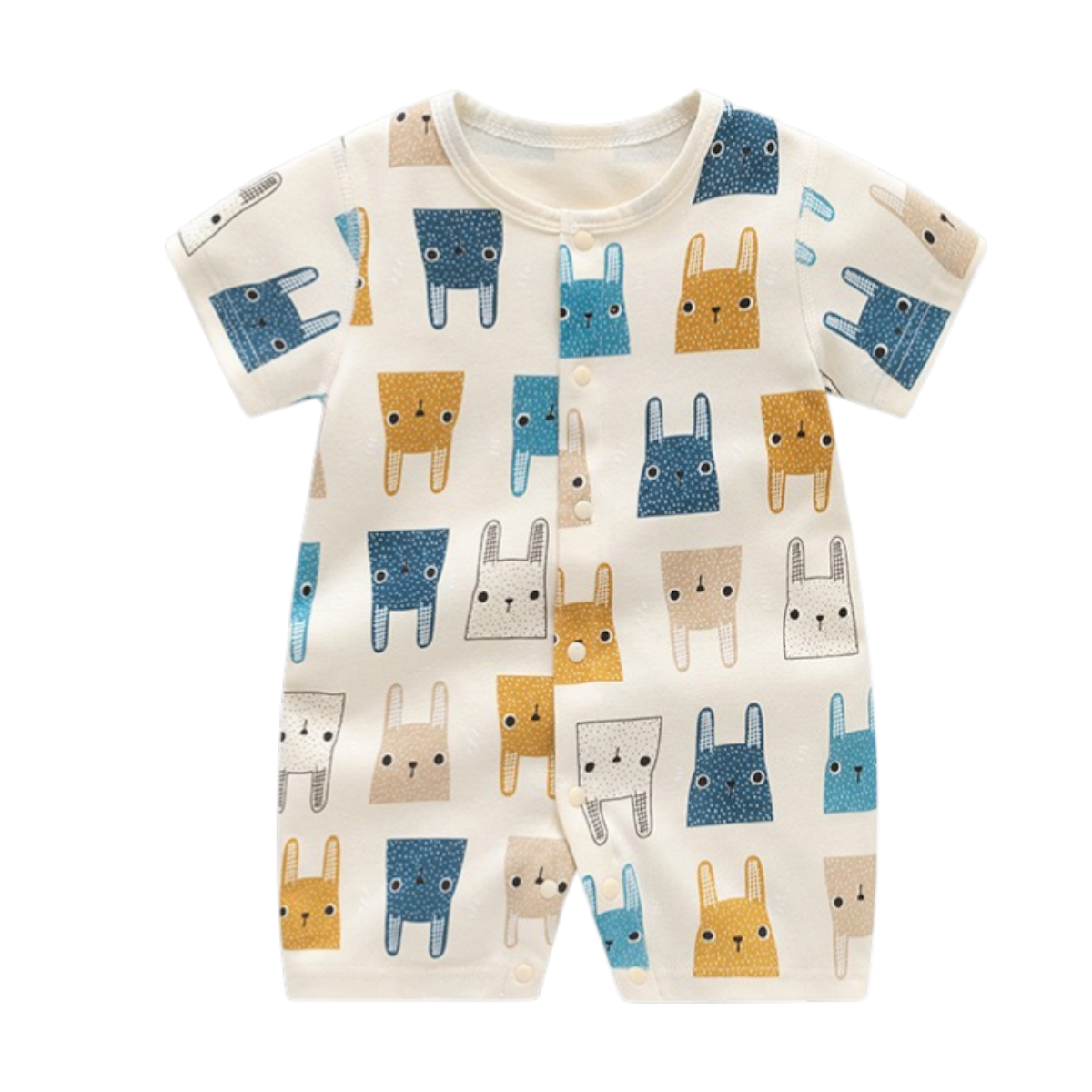 Contrast Bunny Baby Bodysuit on a white background