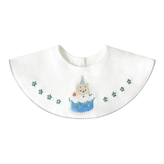 Bear Birthday Cake Baby Bib