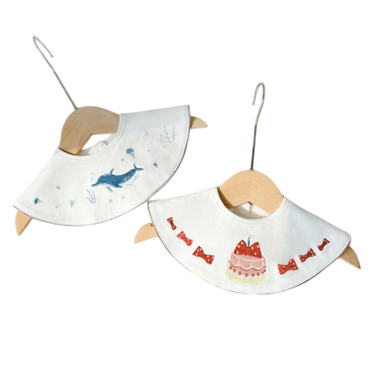 Ocean Dolphin Baby Bib on a white background, view 2