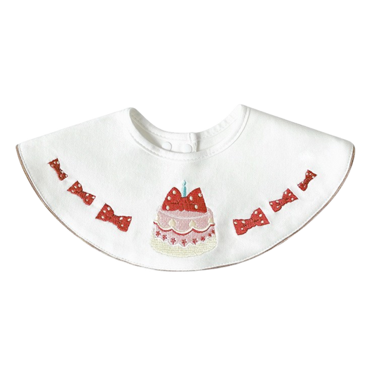 Bow Birthday Cake Baby Bib