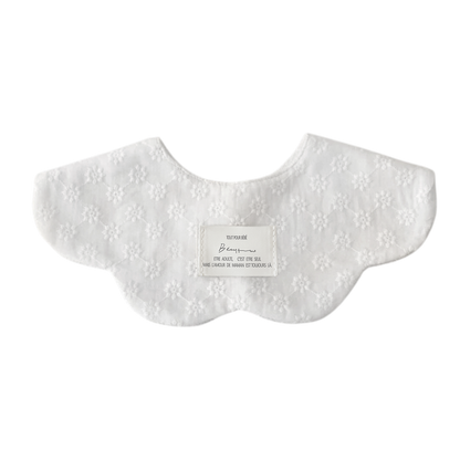 Floral Embroidered Baby Bib on a white background