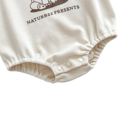 Beige Bear Baby Bodysuit on a white background, view 5