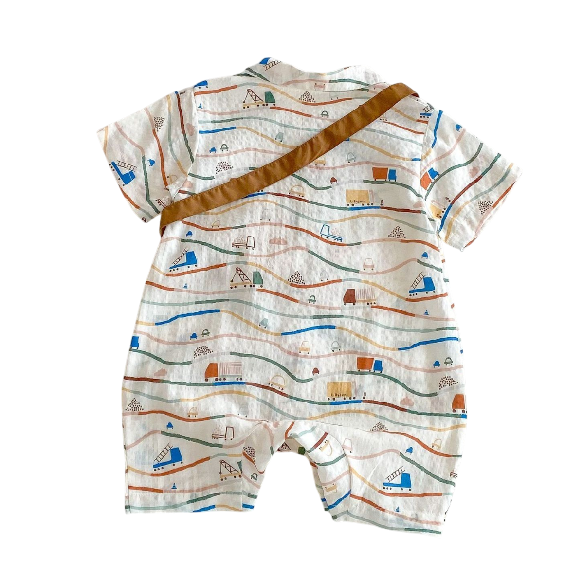 Little Car Baby Romper Set on a white background, view 8