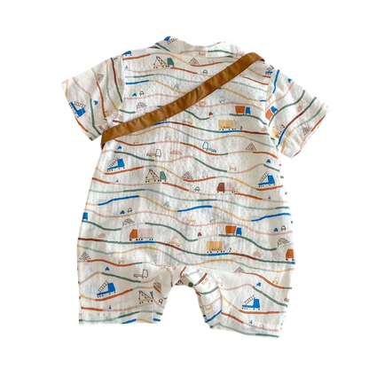 Little Car Baby Romper Set on a white background, view 8