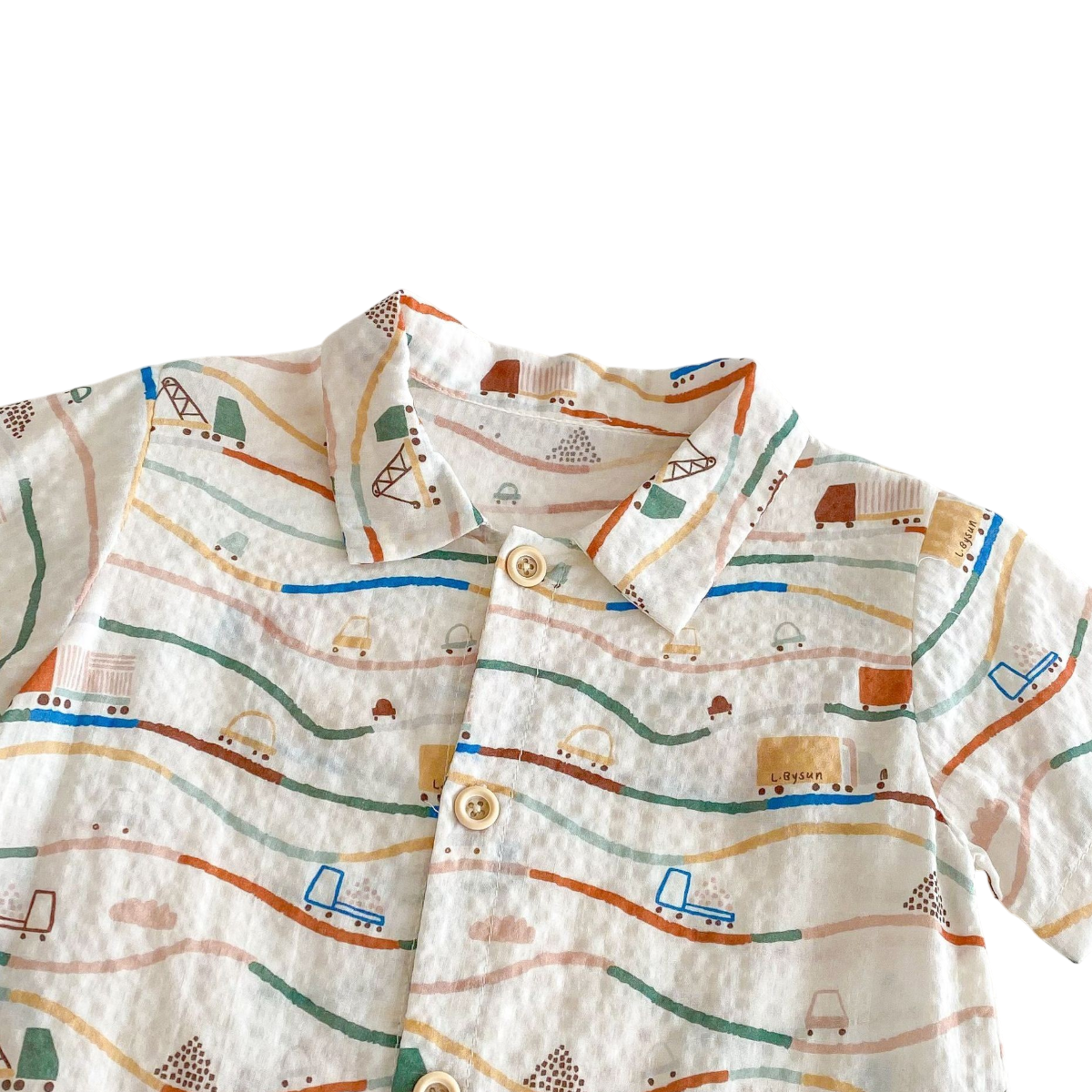 Little Car Baby Romper Set on a white background, view 3