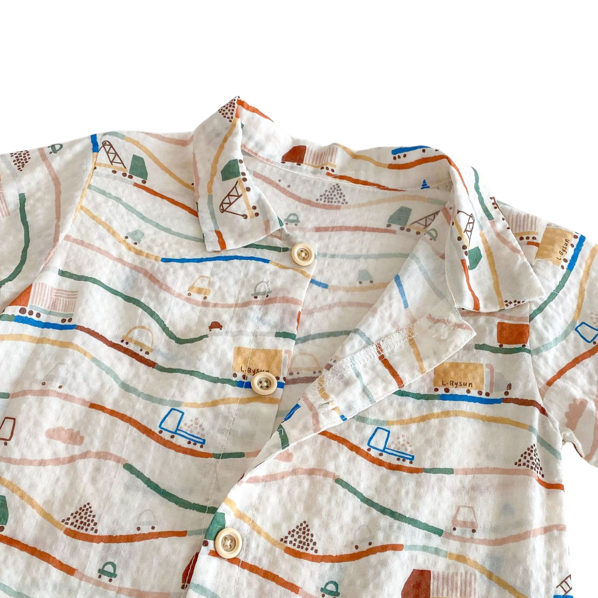 Little Car Baby Romper Set on a white background, view 4
