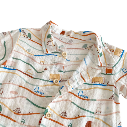 Little Car Baby Romper Set on a white background, view 4