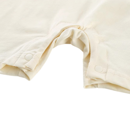 Green Contrast Sleeve Polo Baby Romper on a white background, view 6