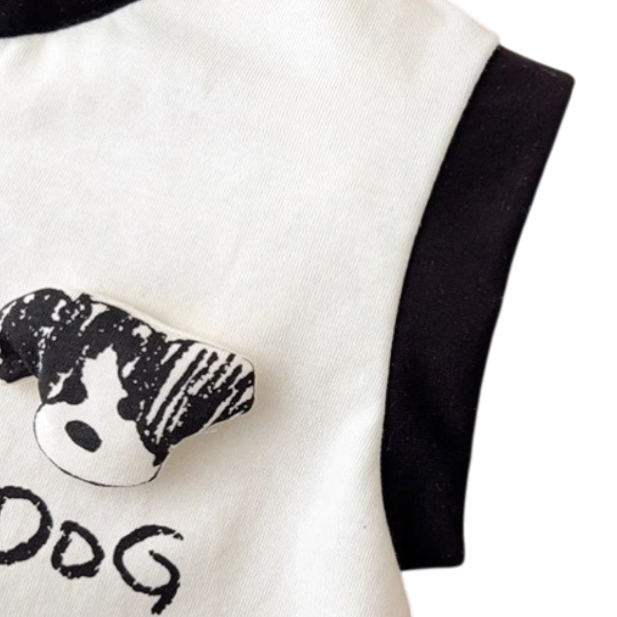 Black and White Tie Puppy Baby Romper
