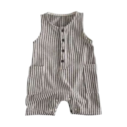 Striped Sleeveless Baby Romper