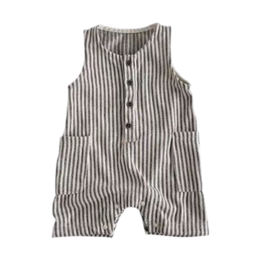 Striped Sleeveless Baby Romper