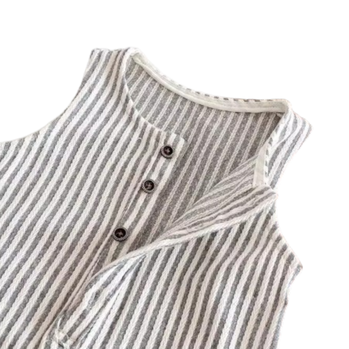 Striped Sleeveless Baby Romper