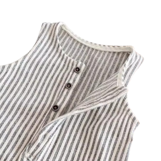 Striped Sleeveless Baby Romper