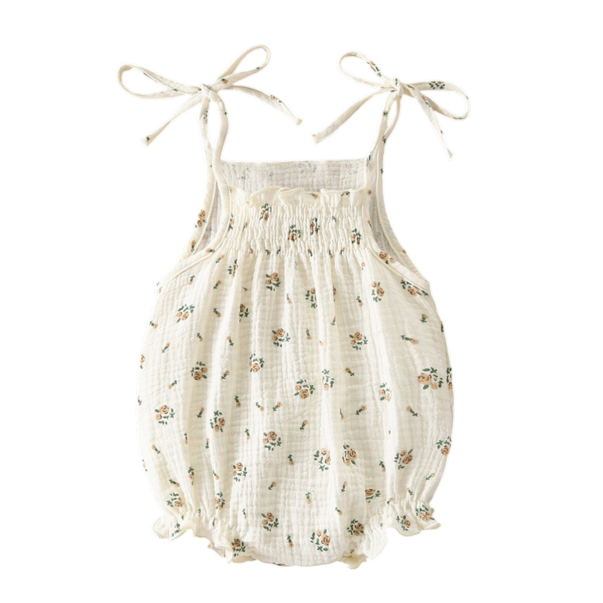 Sweet Floral Tie-Front Baby Bodysuit Set on a white background, view 5