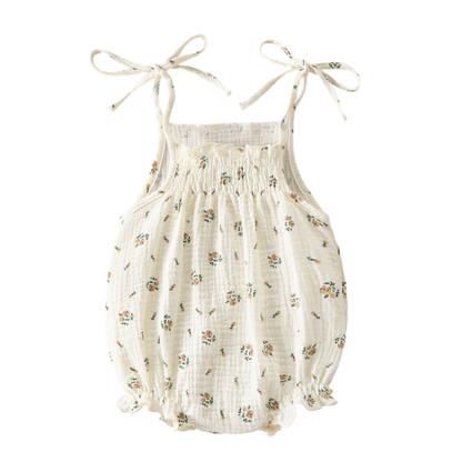 Sweet Floral Tie-Front Baby Bodysuit Set on a white background, view 5