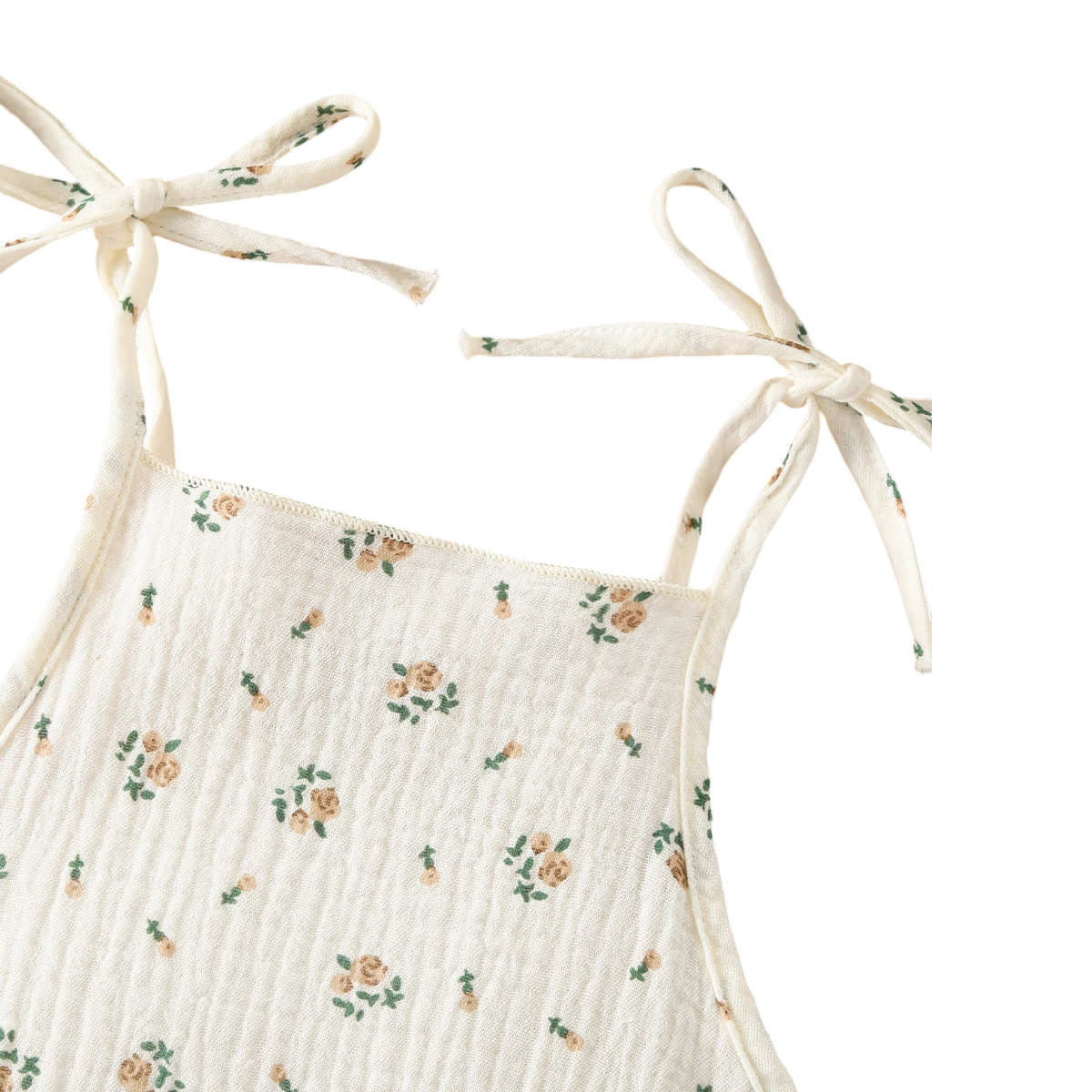 Sweet Floral Tie-Front Baby Bodysuit Set on a white background