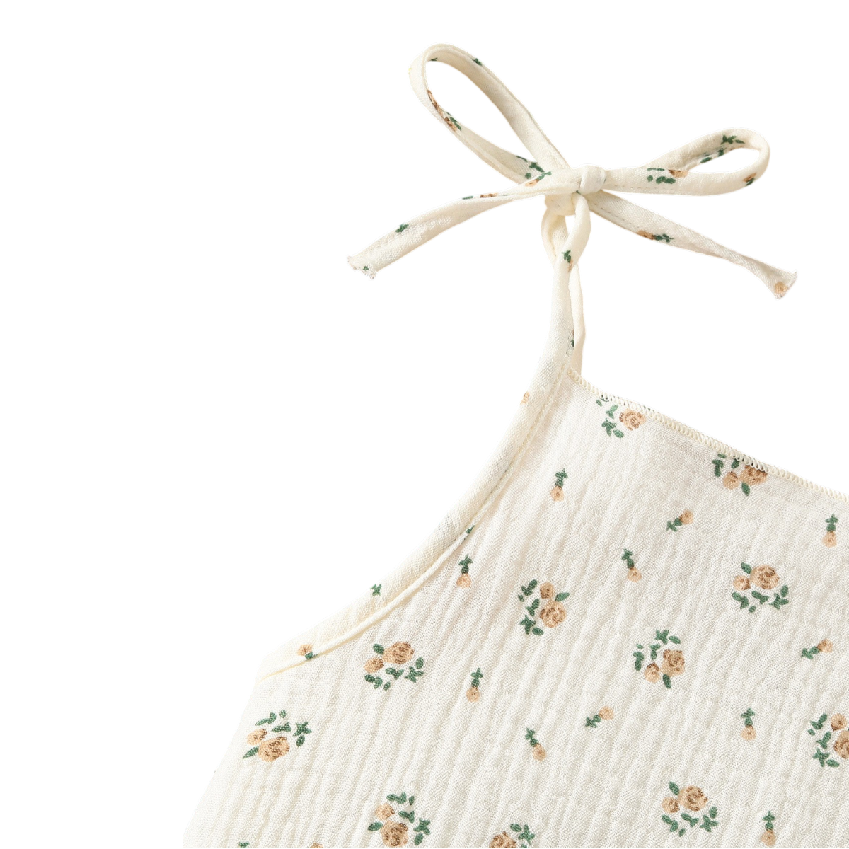 Sweet Floral Tie-Front Baby Bodysuit Set on a white background, view 2