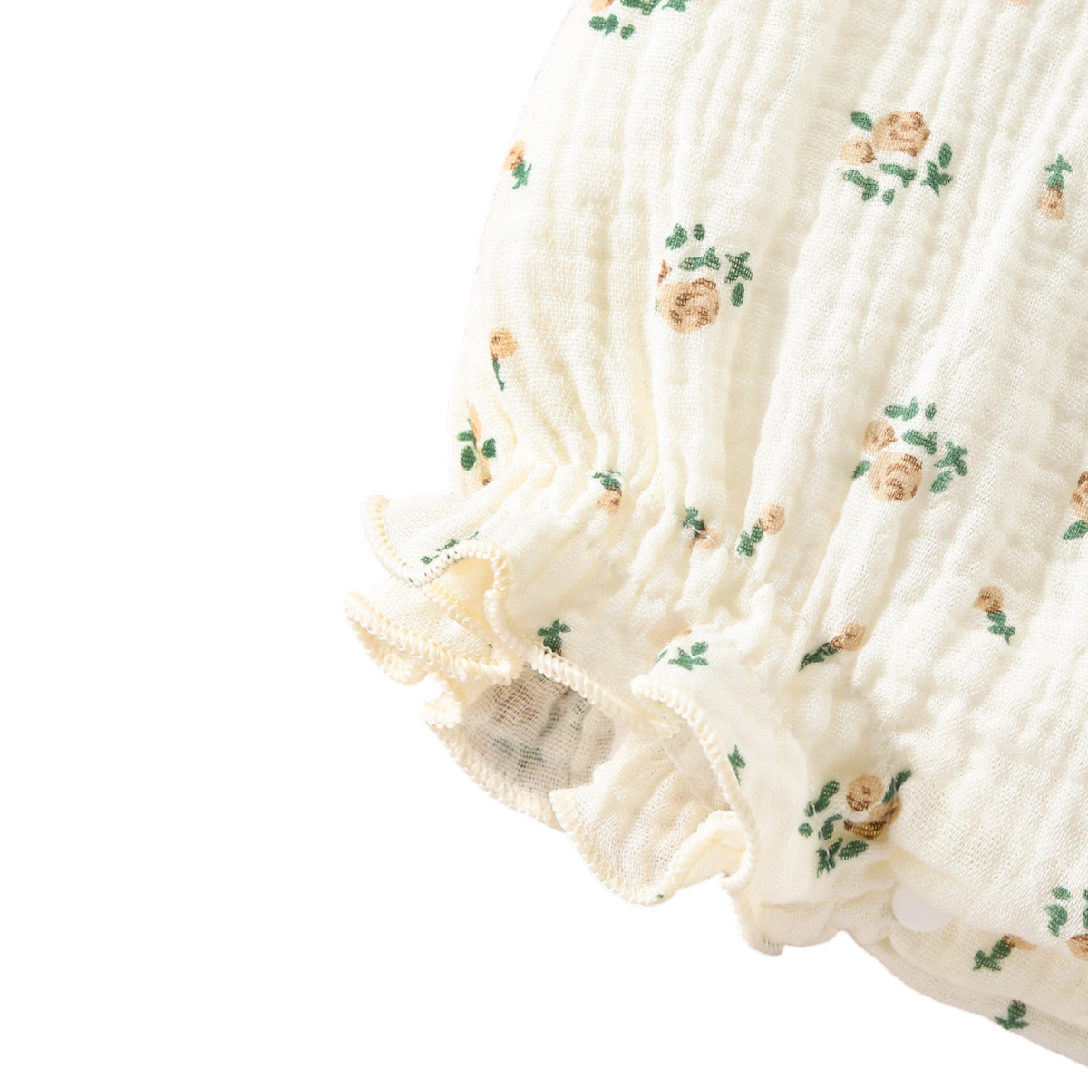 Sweet Floral Tie-Front Baby Bodysuit Set on a white background, view 3