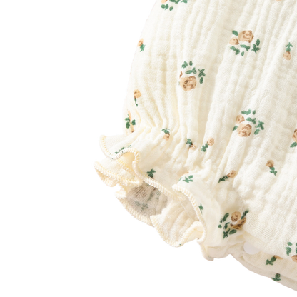 Sweet Floral Tie-Front Baby Bodysuit Set on a white background, view 3