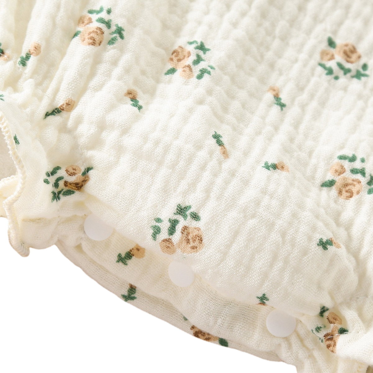 Sweet Floral Tie-Front Baby Bodysuit Set on a white background, view 4