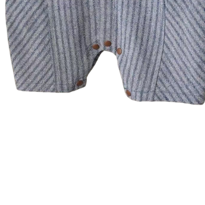 Striped Dachshund Short Sleeve Baby Romper