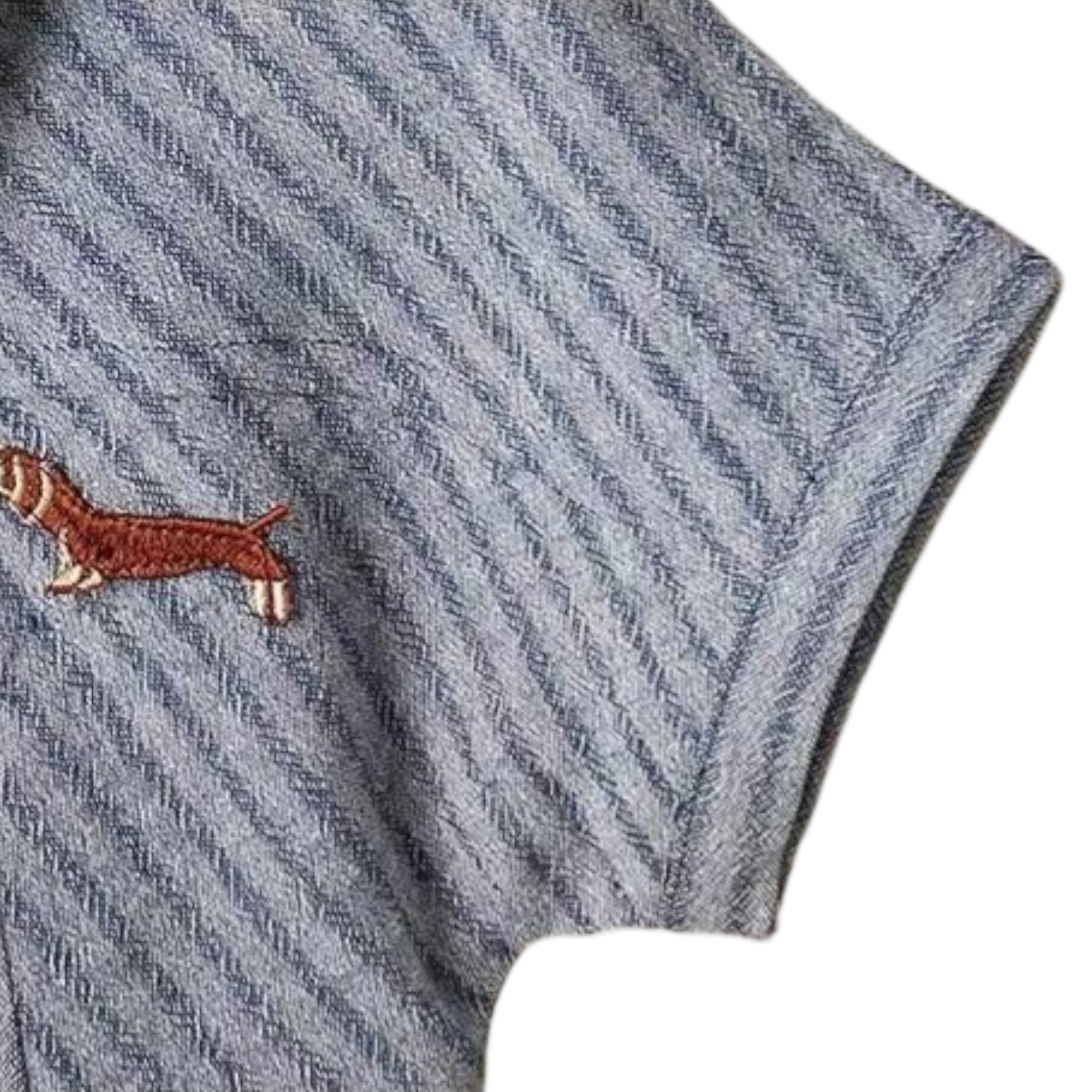 Striped Dachshund Short Sleeve Baby Romper