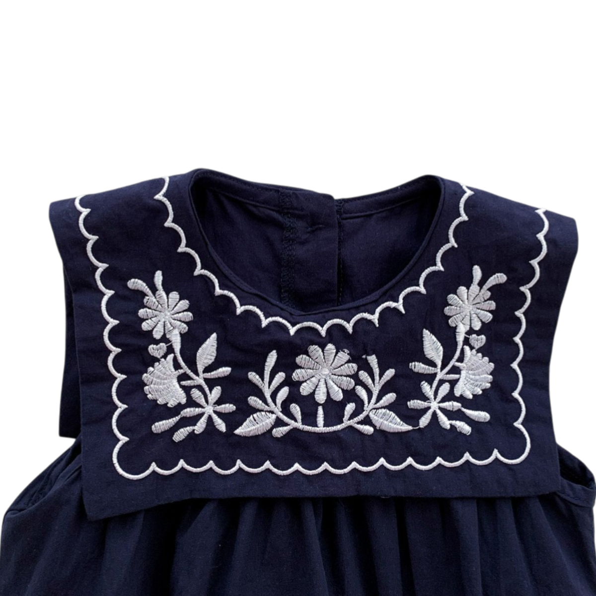 Navy Blue Embroidered Nautical Baby Bodysuit